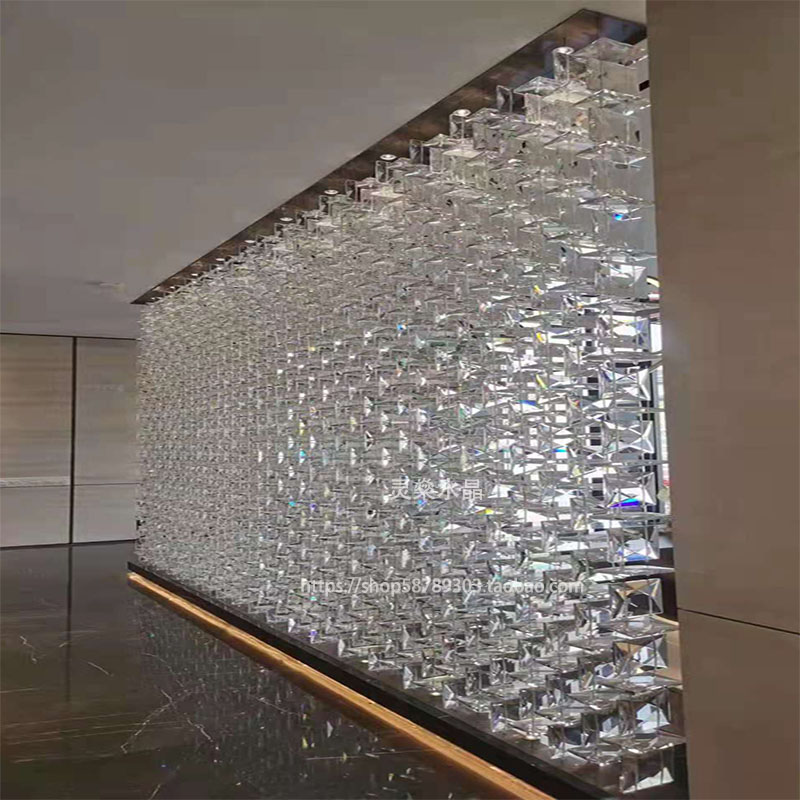 Water Wafer Multifaceted Refraction Screen Transparent Bubble Color Frosted Coffee Shop Partition Background Glass Trim