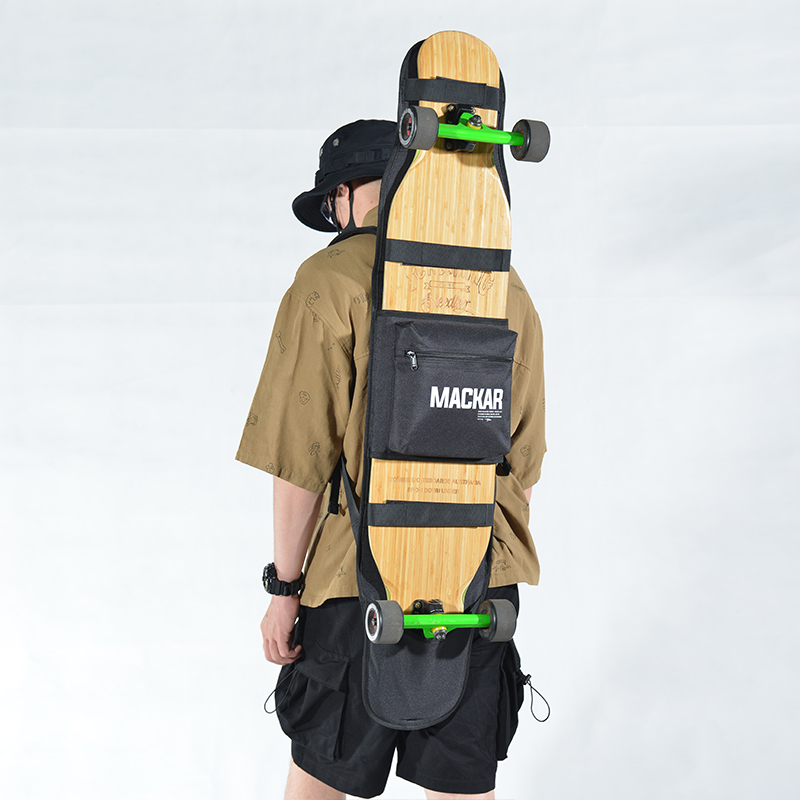 mackar skateboard bag long board light with four wheels skateboard bag male tide card 120cm long board double shoulder bag