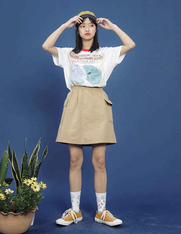 EUNINA2019 mùa hè mới Hồng Kông hương vị sang trọng công cụ váy giản dị phụ nữ retro lỏng lẻo văn học - Váy chân váy ôm dài