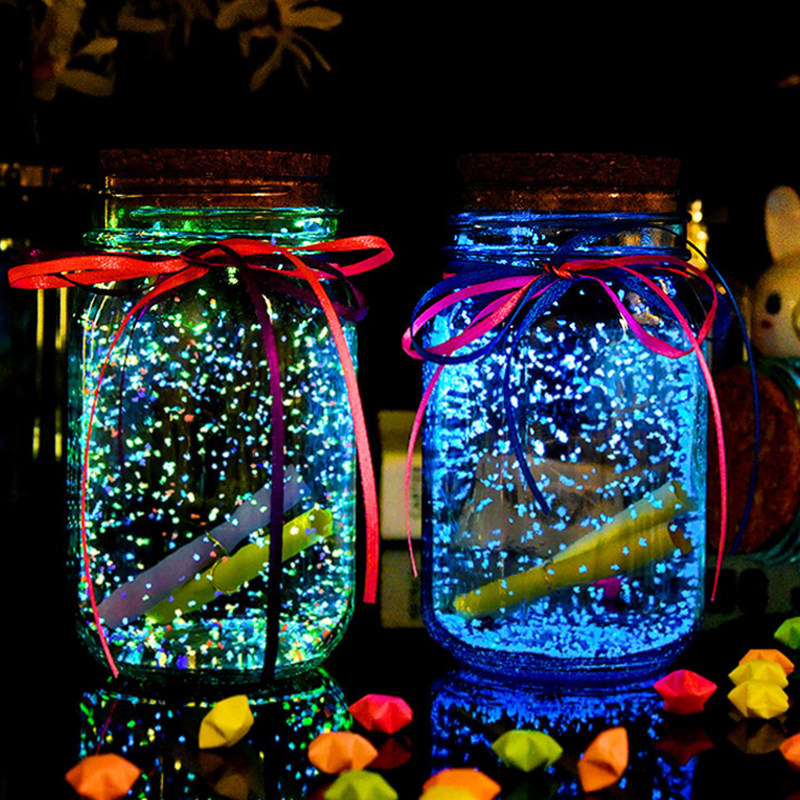 Star origami glass bottle lucky fluorescent drifting bottle birthday gift luminous wishing bottle 520 creative starry sky bottle