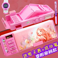 Двусторонний трансформер, розовые часы