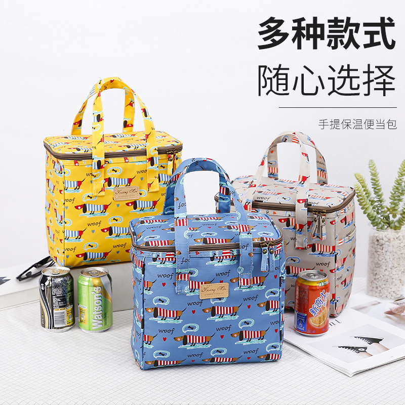 Outdoor picnic insulation bento bag bag aluminum foil thick portable refrigerated bag with lunch box tote bag large capacity large size