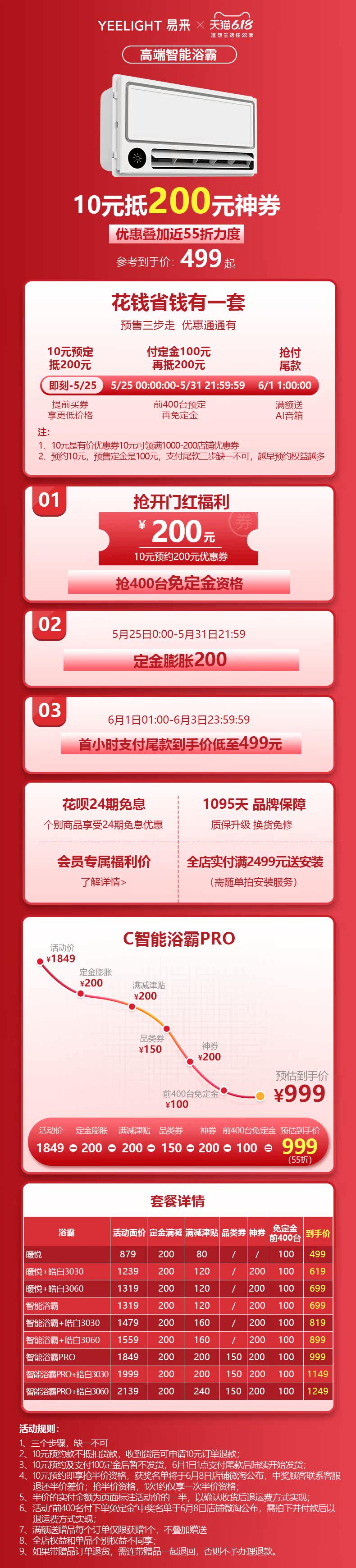 小米生态链 Yeelight 智能浴霸 集成吊顶卫生间智能浴霸 图1