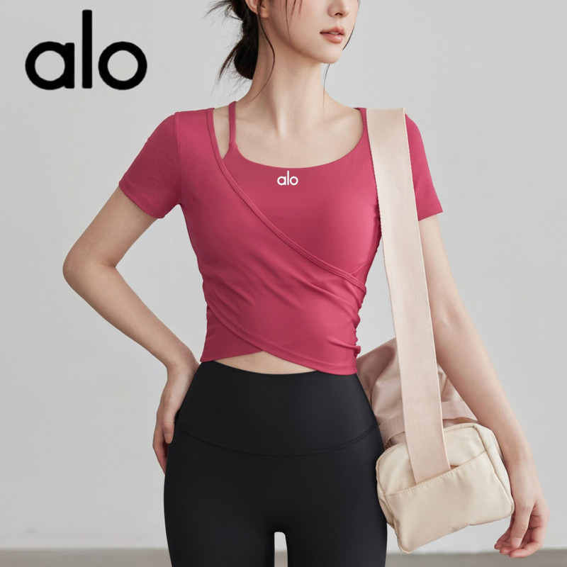 Aio Yoga Clothes Women's Sports Tops Vest Slim Fit Short-Sleeved T-Shirt Pilates Training Bra Fitness Clothes Aio Yoga Clothes Women's Sports Tops Vest Slim Fit Short-Sleeved T-Shirt Pilates Training Bra Fitness Clothes