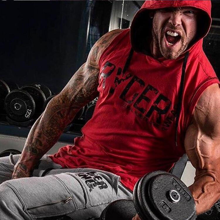Cơ bắp brothers không tay áo len nam triều thương hiệu tập thể dục quần áo áo thun áo khoác Slim vest vai thể thao vest trùm đầu vest áo khoác gym nữ