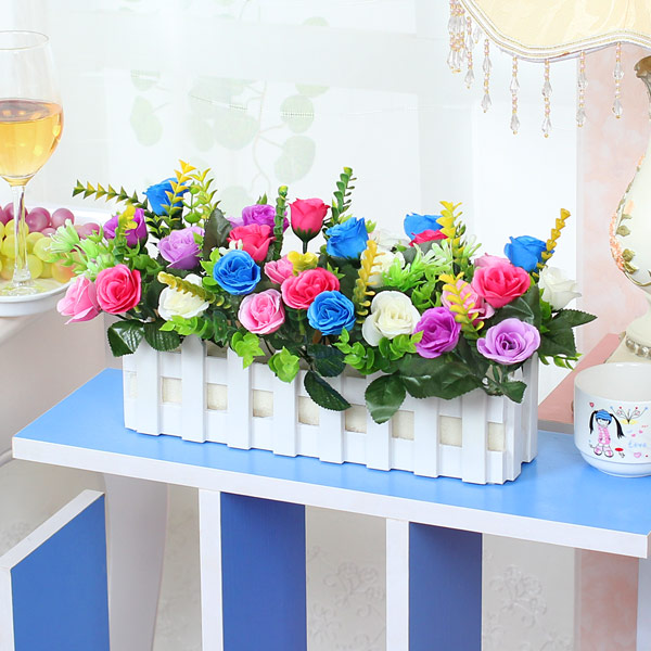 Silk Flower Plastic Arrangement Dry Bouquet Fence Fake Silk Flower Plastic Arrangement Dry Bouquet Fence Fake Simulation Fl Set Living Room Home Decoration Ornaments