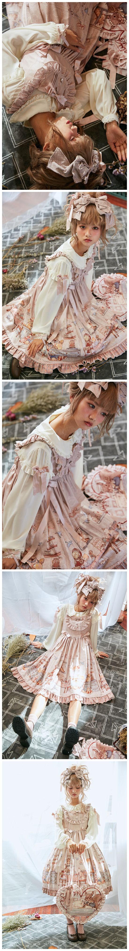 Sweety ban đầu [Bữa sáng của Annie] eo cao JSK Lolita được vận chuyển trước cuối tháng 3 chân váy da