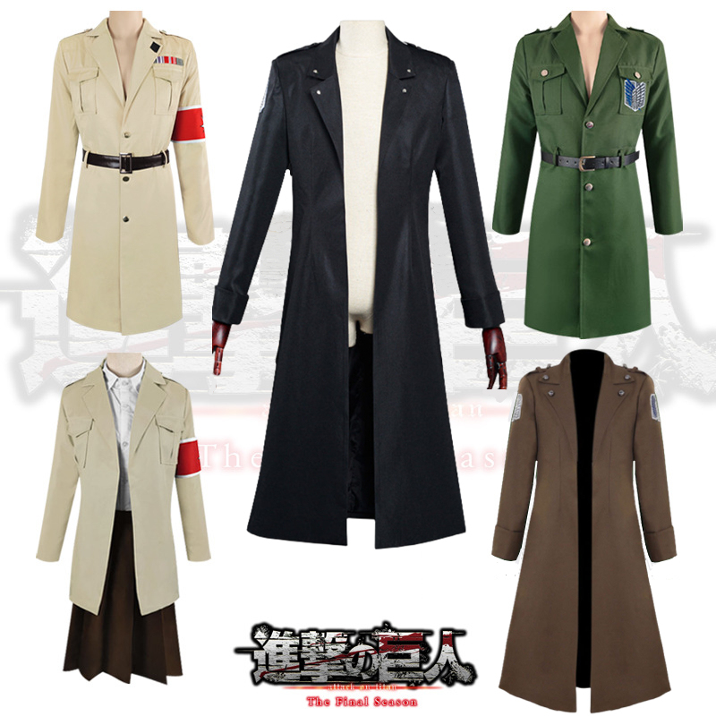 Attack on Titan Cosplay Costume Eren Mikasa Levi Survey Corps Cosplay Set Marley Officer Unisex