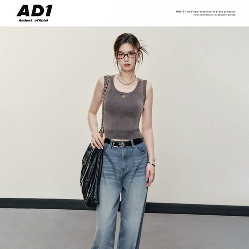 Оригинальная трикотажная короткая приталенная майка топ без рукавов, ретро футболка