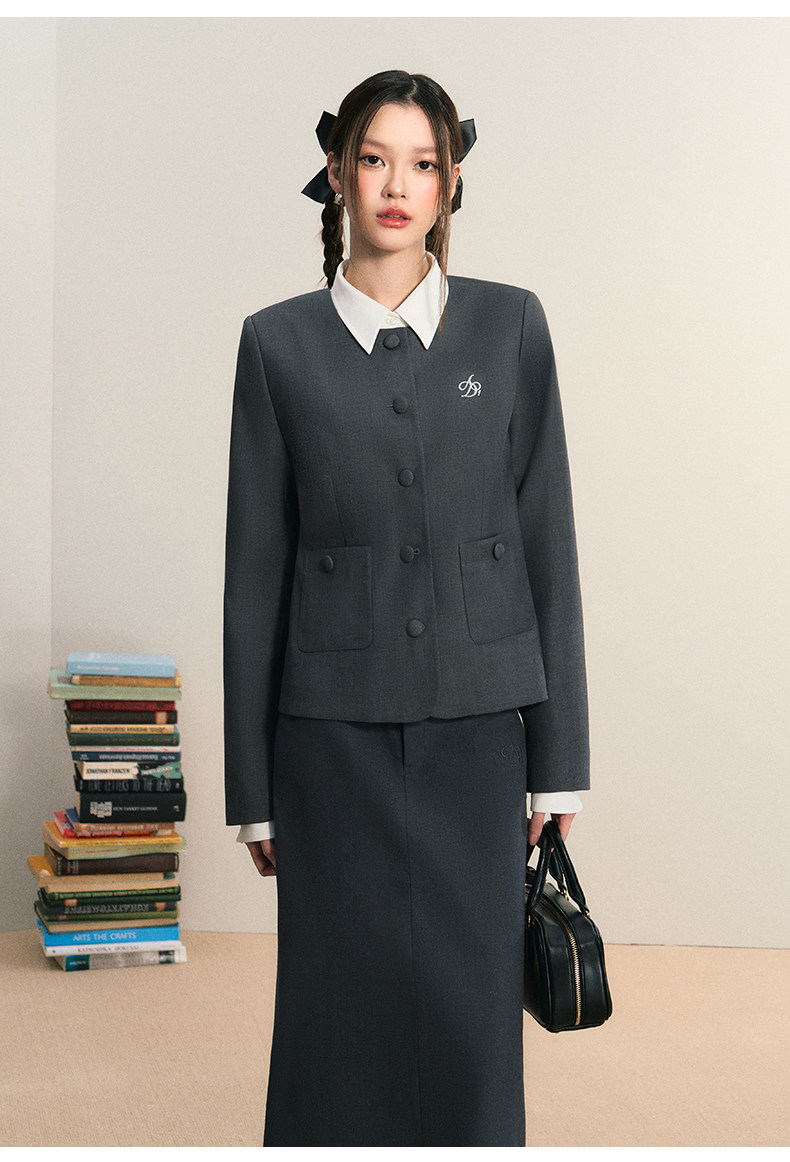 ANDYET AD1原創無領西裝復古學院風套裝高級感休閑氣質百搭外套女|西裝|ETMall東森購物網