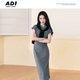 ANDYET AD1 Оригинальный приталенный корсет, длинная юбка, с вышивкой, короткий рукав, круглый воротник, облегающий крой