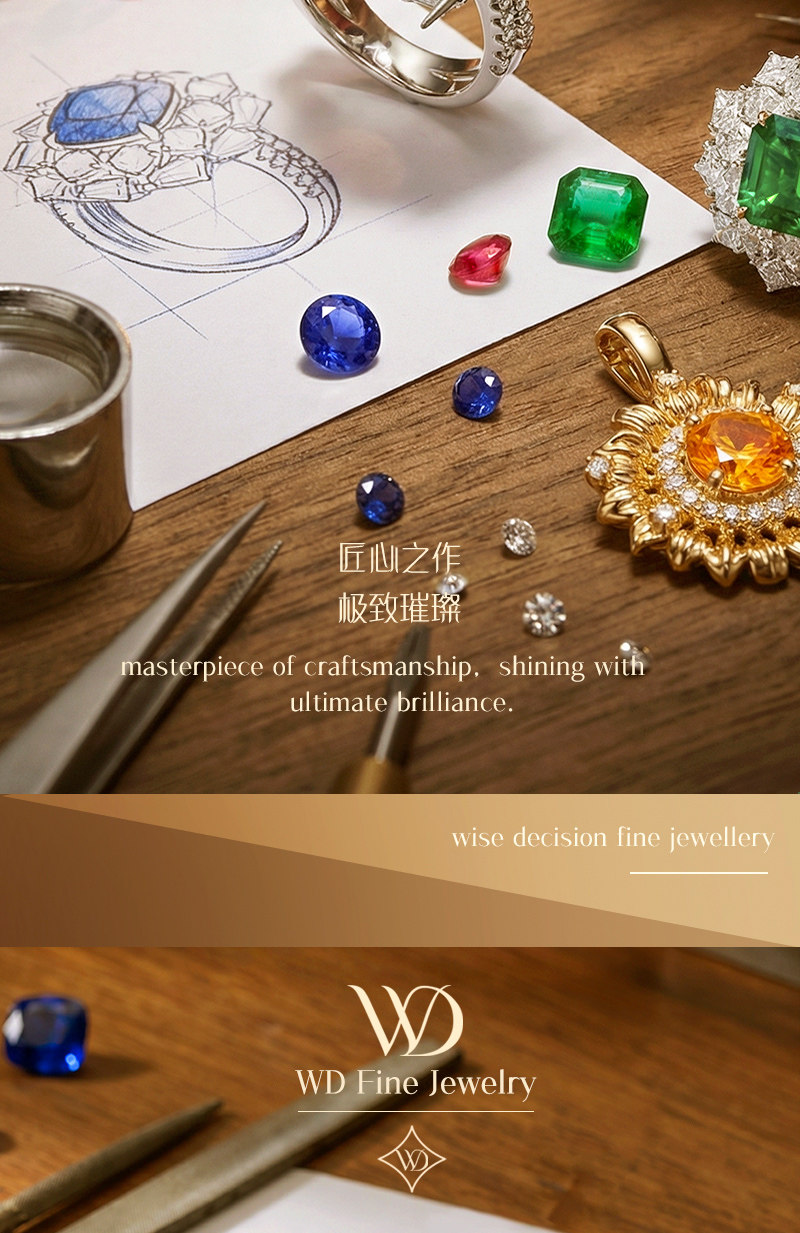 Кольцо WD Fine Jewelry с синим сапфиром и бриллиантами из золота 18K