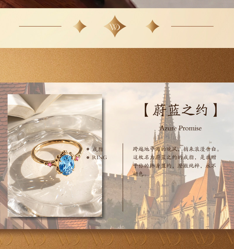 Кольцо с аквамарином Санта-Мария 1ct