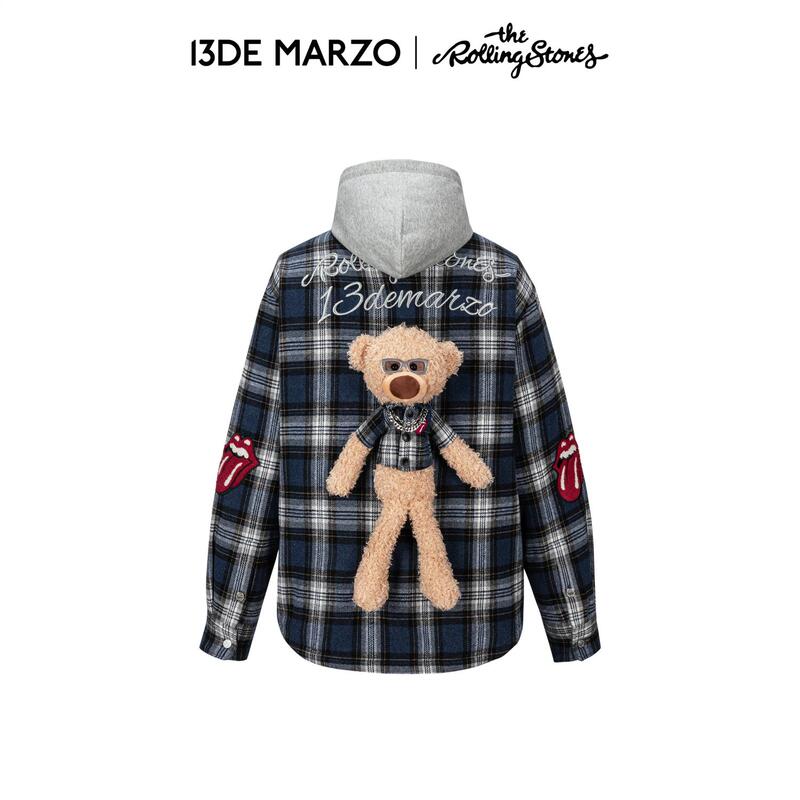 13De March X the Rolling Stones Collaboration Series 2026 Autumn/Winter New Plaid Detachable Padded Shirt