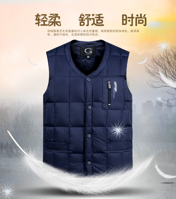 Thương hiệu chống mùa giải trung niên và người già xuống vest nam xuống áo độn bông bố để giữ ấm vest cỡ lớn áo ba lỗ trắng