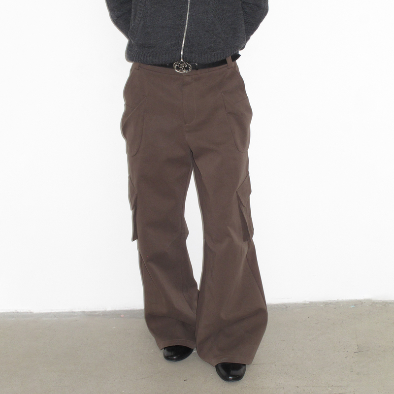 Not Ugly 26Ss Long-Staple Cotton Brushed Diagonal Pocket Three-Dimensional Drape A-Line Baggy Workwear Casual Pants