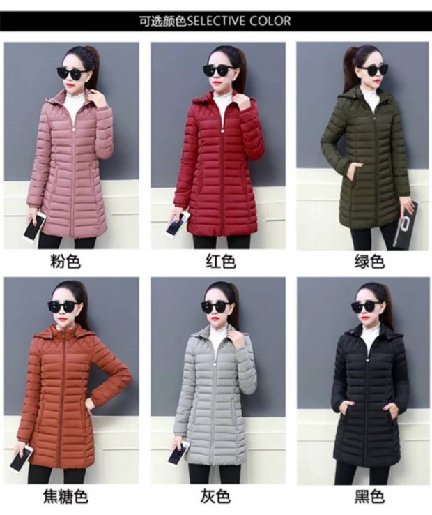 Áo khoác cotton nữ 2019 mới cộng với phân bón XL chất béo chị em eo thon xuống váy cotton độn - Bông áo phao nữ dáng dài đẹp