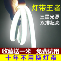 Led light belt 5630 super bright 220v double-row living room ceiling white light 180 beads outdoor waterproof line light soft light bar