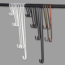 Clothing store adhesive hook S hook flat hook retro wrought iron S-shaped hook wall hanging clothes hanger adjustment hook