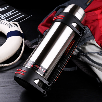 Silver 2500vehicle Portable stainless steel Thermal insulation kettle 2.5L outdoors high-capacity Travel kettle 2000ml heat preservation glass free shipping