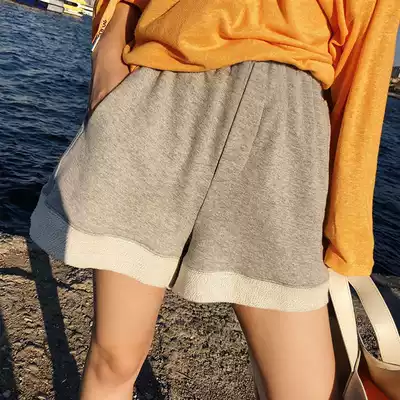 Pregnant Women wide-legged short pants summer thin wear Korean version of curling loose sports pregnant women's shorts belly pants summer