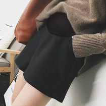 Pregnant women autumn and winter New woolen shorts foreign style Net Red wide leg pants spring and autumn leggings belly pants tide mother