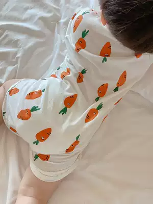 Summer baby cotton sucking pajamas girl nightgown boy home clothes nightgown baby jumpsuit thin cartoon
