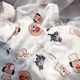 Summer parent-child gauze home service suit boys and girls cartoon baby breathable cotton family of three thin pajamas