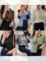 Sister k (Jue version double face grinding thickened shirt) Color spinning double face grinding Polo collar pure color 100 lap shirt