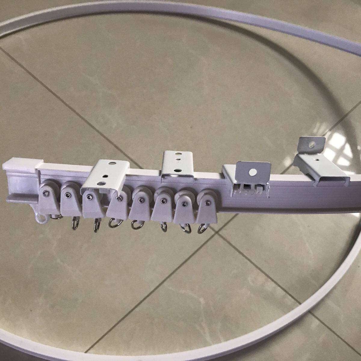 Curved rail bay window balcony mute curtain track curved U-shaped soft rod plastic double-track monorail top-mounted slide rail