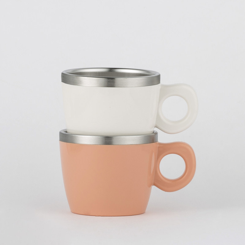 Korea JVR Stainless Steel Mark Cup Tea Water Coffee Cup Oat Milk Cup Stainless Steel Cup 2 Pieces Kit Anti-Fall