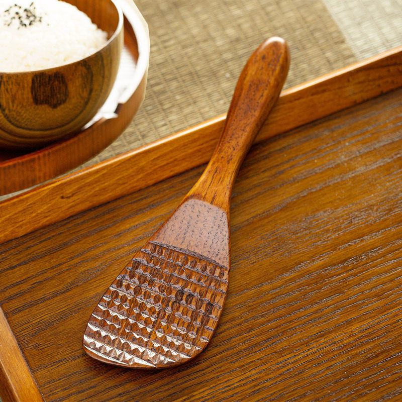 Japan wakacho if Zhao Zhao wooden lacquer ware net type lotus rice spoon spatula high temperature resistance corrosion resistance without burrs