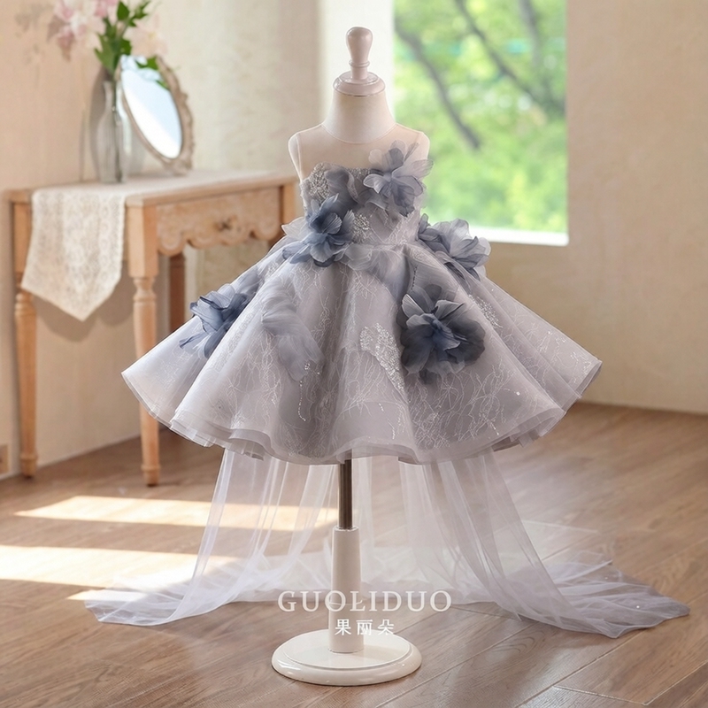Children's Piano Performance Dress, Birthday Party Princess Dress, High-End Light Luxury Niche Girls' Host Flower Girl Tutu Dress Children's Piano Performance Dress, Birthday Party Princess Dress, High-End Light Luxury Niche Girls' Host Flower Girl Tutu Dress