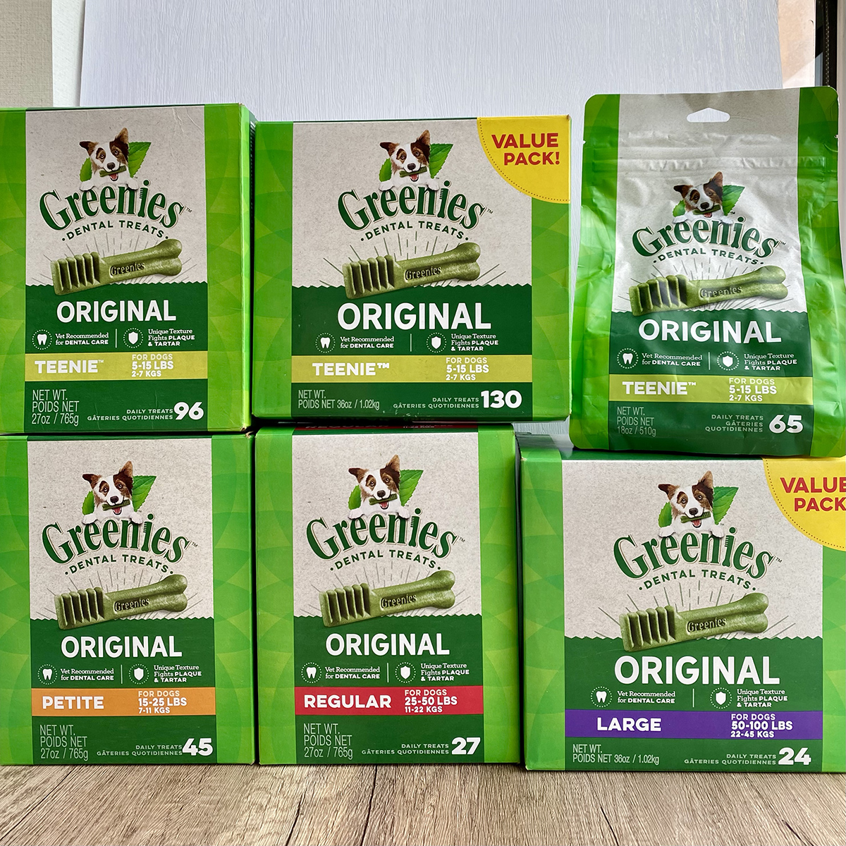 Spot American Greenies green teeth-cleaning bone chewing gum 30 bags of 96 boxed imported molar dog snacks