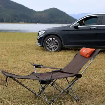 Outdoor folding recliner, fishing chair, portable storage, sitting and lying dual-use chair, lunch rest bed chair, light camping beach chair