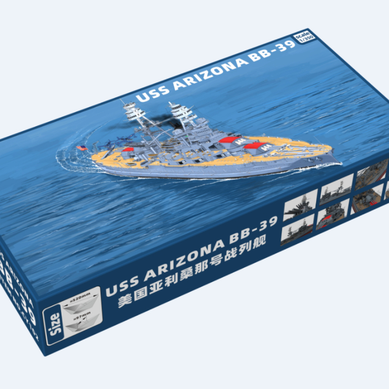 Large Warship Cy102 1/350 Uss Arizona Battleship Model