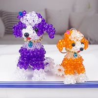 Handmade Đính cườm Hoàn thành Dog Crystal Crystal Đính cườm Mặt dây chuyền Đồ chơi Sinh nhật Quà tặng Sinh nhật Quà tặng Trang trí Teddy Dog - Đồ chơi gia đình đồ chơi bác sĩ cho bé