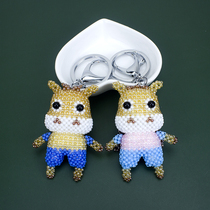 Finished Beaded Handmade Big Head Doll Hanging TOHO Rice Bead Cow Cow Couples Cow Cow Craft Gift Key Pendant