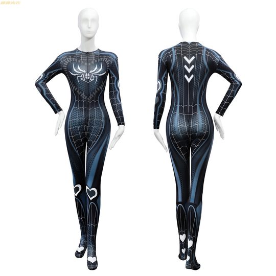 Women's Open-Crotch Iron Man Bodysuit Superhero Spider-Man One-Piece Pajamas Sexy Zipper Uniform Female Cosplay