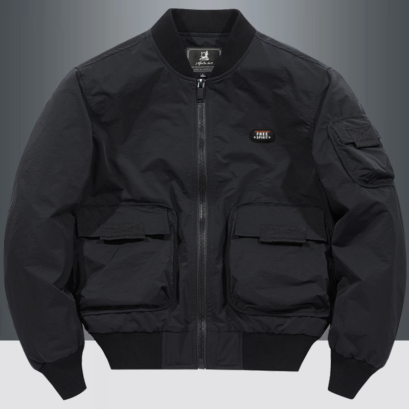 Spring, Autumn, and Winter Pilot Jacket for Men, Functional Workwear Coat, Autumn and Winter Multi-Pocket Men's Baseball Jacket, Trendy Brand