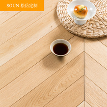 SOUN pure solid wood floor factory direct sales imported oak wood wax oil fish bone fight Nordic E0 grade environmental protection household