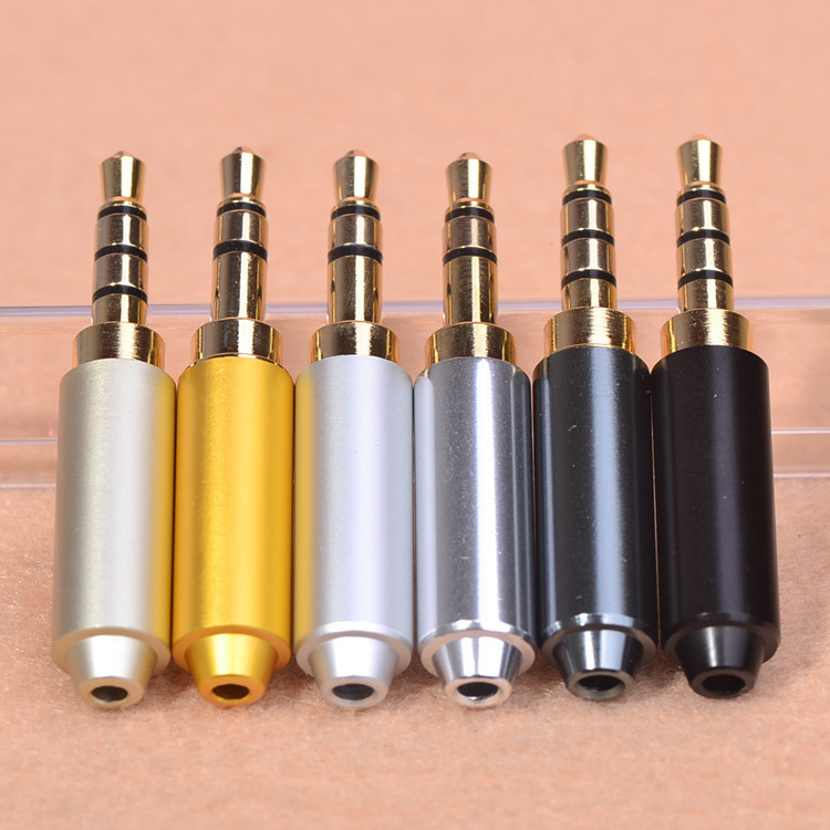 DIY repair computer MP3 mobile phone 3 5mm stereo three-section headphone aux audio four sections with wheat welding plug