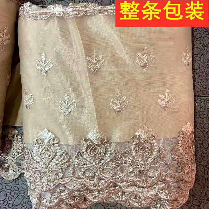 товар из китая 加宽30厘米双层带衬布沙发垫装饰蕾丝花边床边桌裙边窗帘底边加长