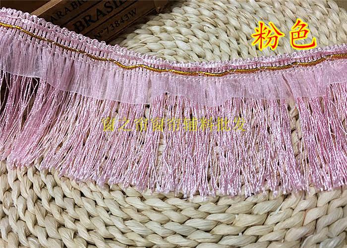 Кружевная кайма 厂家直销简约现代窗帘花边配饰蕾丝辅料流苏绳排约10公分飘带龙须