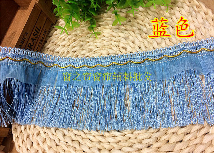 Кружевная кайма 厂家直销简约现代窗帘花边配饰蕾丝辅料流苏绳排约10公分飘带龙须