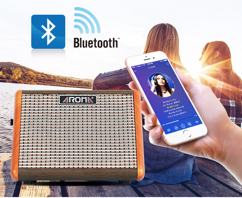 Loa đàn guitar dân gian Arnoma AG15A sạc di động Bluetooth ngoài trời chơi karaoke không dây mini stereo - Loa loa loa trợ giảng
