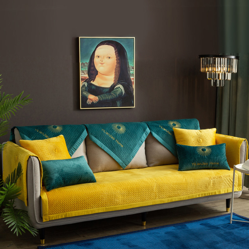 Light extravagant sofa cushions all season universal non-slip upscale cover cloth minimalist modern winter leather sofas cushion cover towels