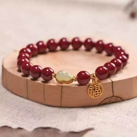 女士新款手链仿朱砂福禄吉祥开运本命年平安纳福气质复古优雅串珠
