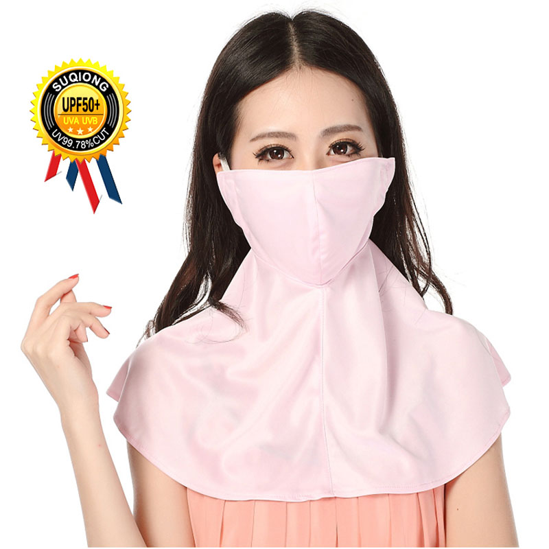 Summer sun protection mask full face female anti-UV protection neck thin air anti-willow wool bike anti-dust upf face cover
