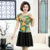 Váy đầm mùa hè cho mẹ 40 tuổi 50 phụ nữ trung niên Váy ngắn tay quý phái - Quần áo của mẹ vest nữ trung niên Quần áo của mẹ